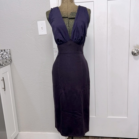 SUSANA MONACO PURPLE WOOL & RAYON DRESS XS - Picture 1 of 16